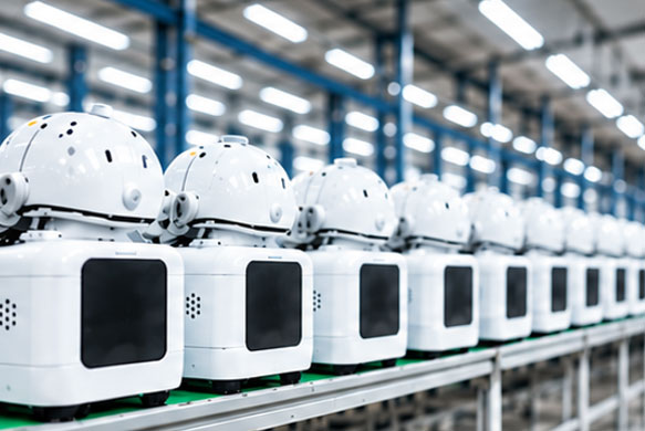 AIロボットを製造する自社工場