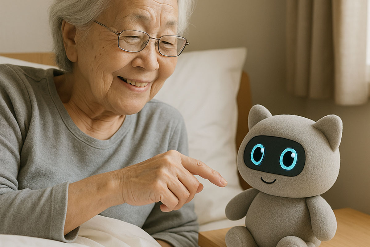 高齢者と優しく対話するAIロボット